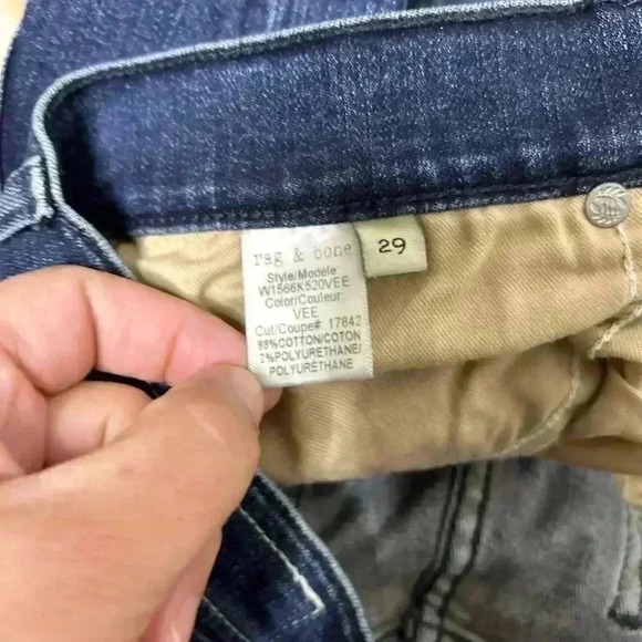 Rag Bone Skinny Jeans Womens Sz 29 High Rise Ankle Dark Wash - Picture 9 of 9